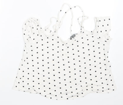 Primark Womens White Polka Dot  Camisole T-Shirt Size 8