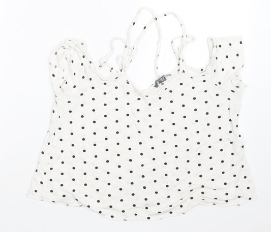 Primark Womens White Polka Dot  Camisole T-Shirt Size 8