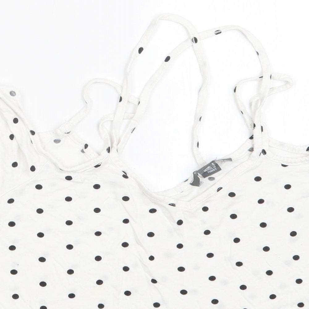 Primark Womens White Polka Dot  Camisole T-Shirt Size 8