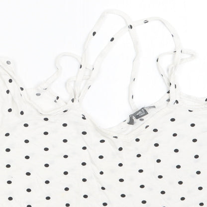 Primark Womens White Polka Dot  Camisole T-Shirt Size 8