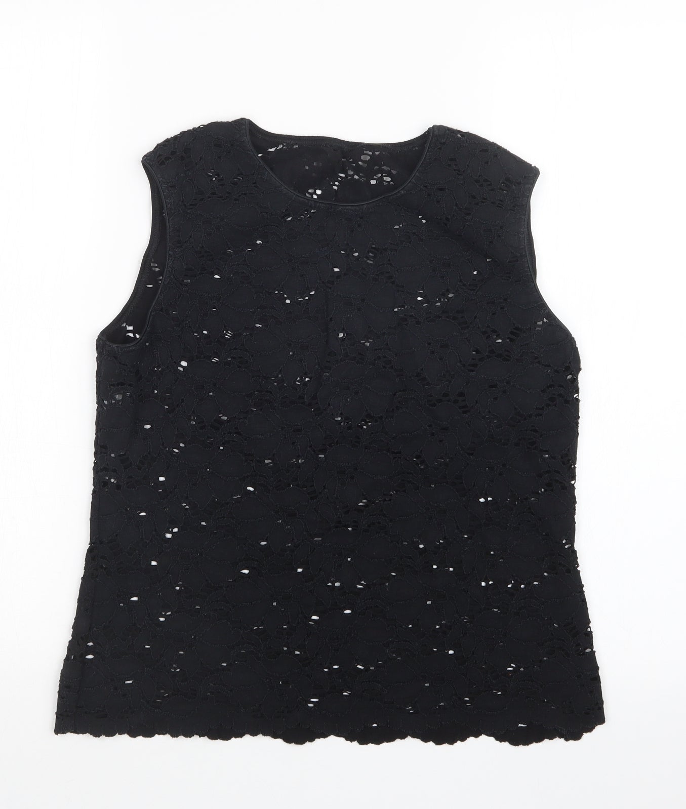 Womens UK Size  Preworn Black Basic T-Shirt