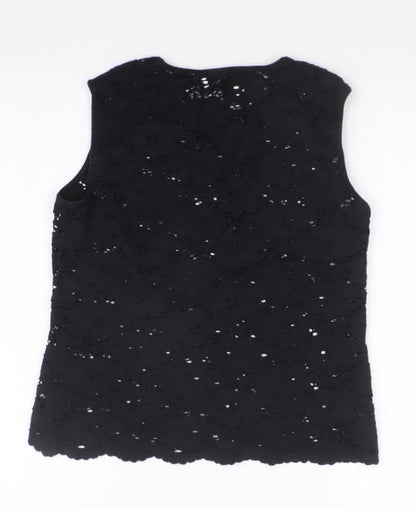 Womens UK Size  Preworn Black Basic T-Shirt