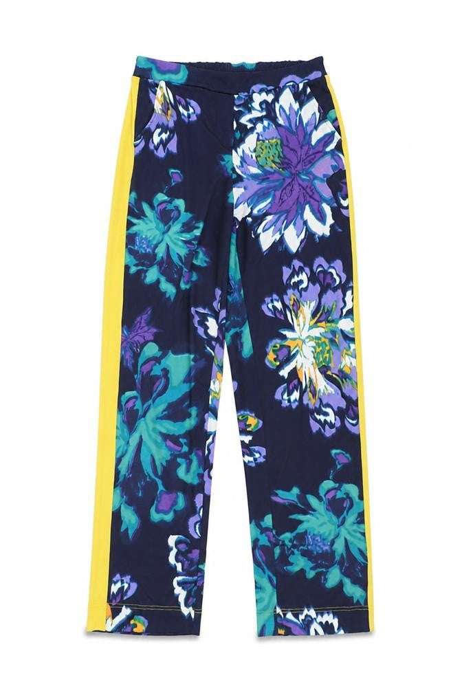 Front view of NICK VERSE women’s multicoloured floral trousers, size XS, 30-inch leg
