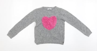 M&S Girls Grey   Pullover Sweatshirt Size 10-11 Years