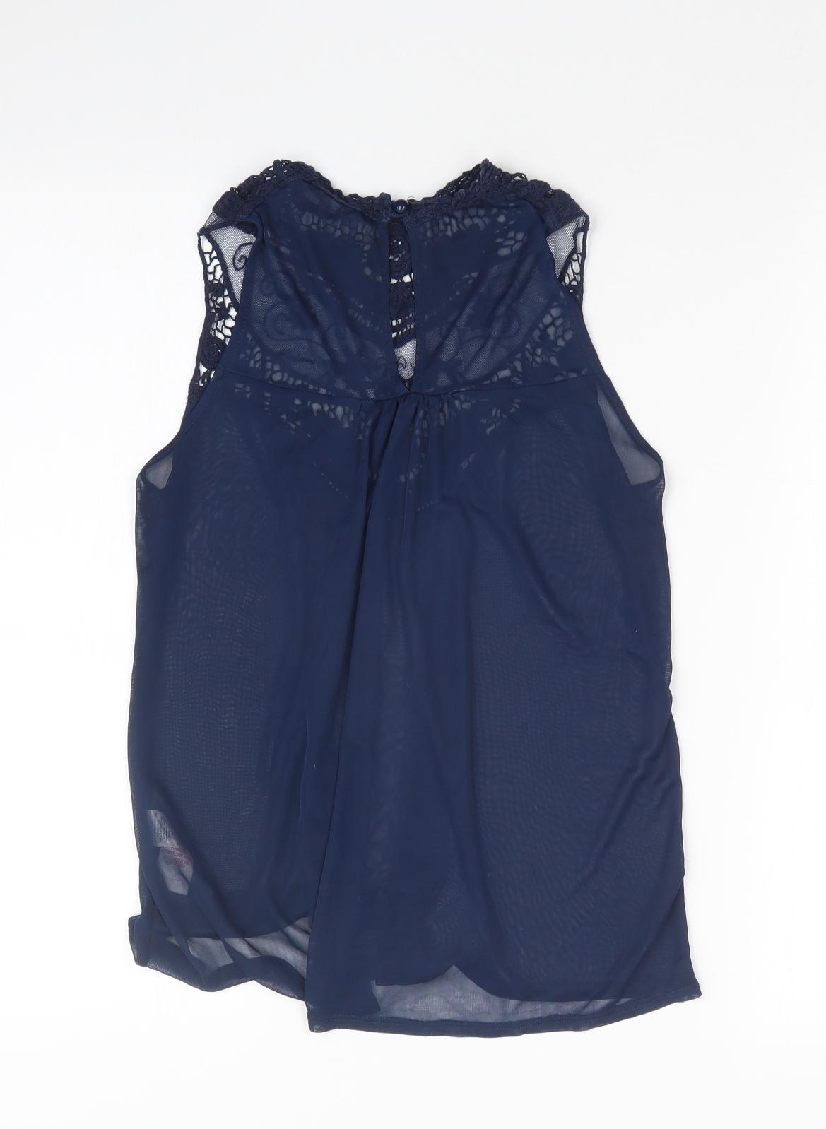 Womens UK Size 8 Atmosphere Blue Basic Tank