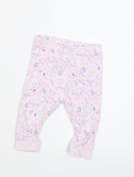 MORRISONS Girls Pink   Jogger Leggings Size 0-3 Months