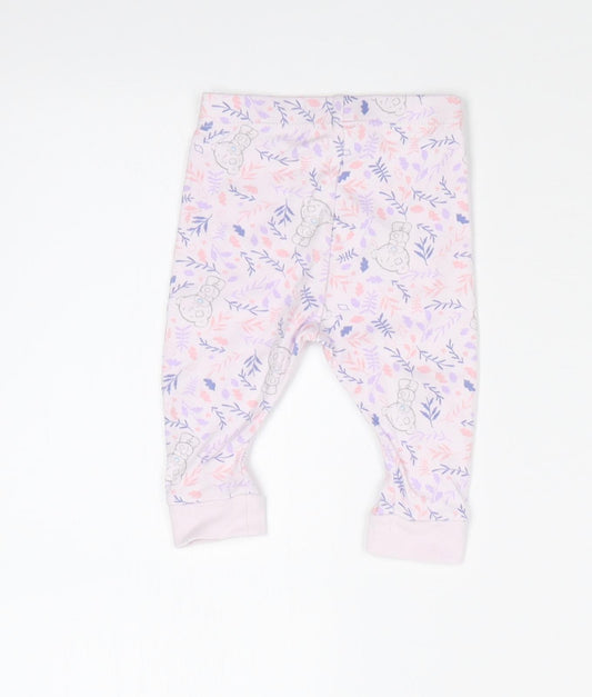 MORRISONS Girls Pink   Jogger Leggings Size 0-3 Months