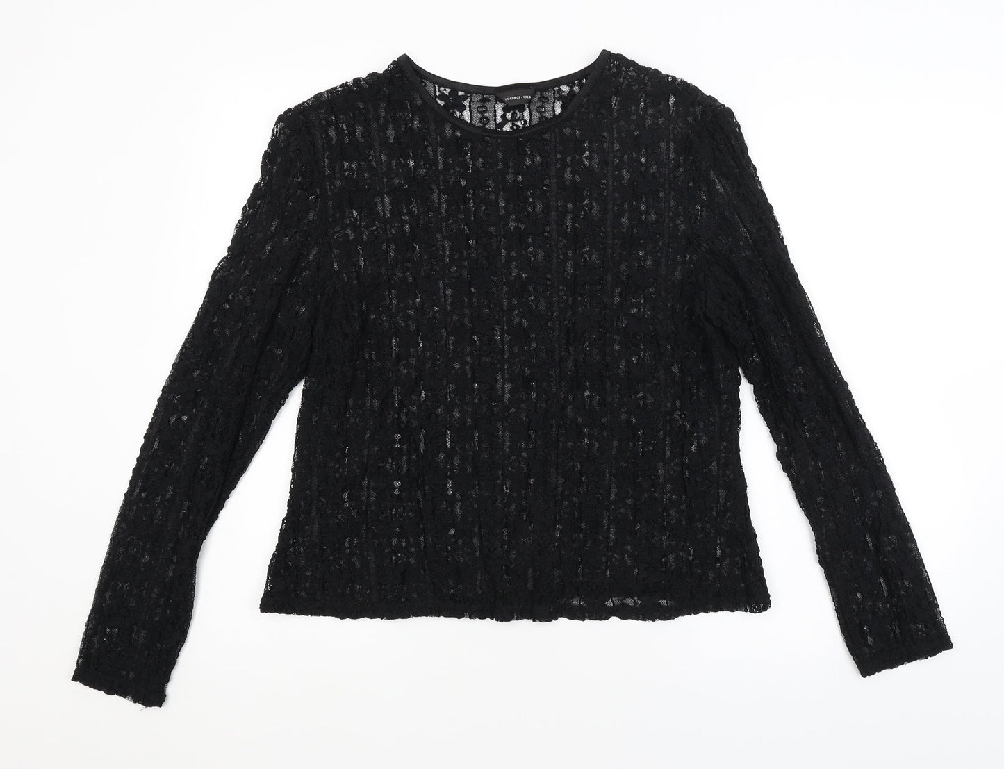 F&F Womens Black Floral  Basic Blouse