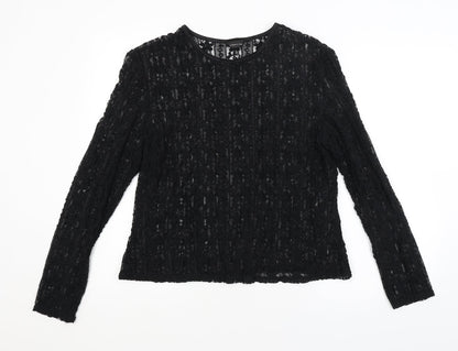 F&F Womens Black Floral  Basic Blouse