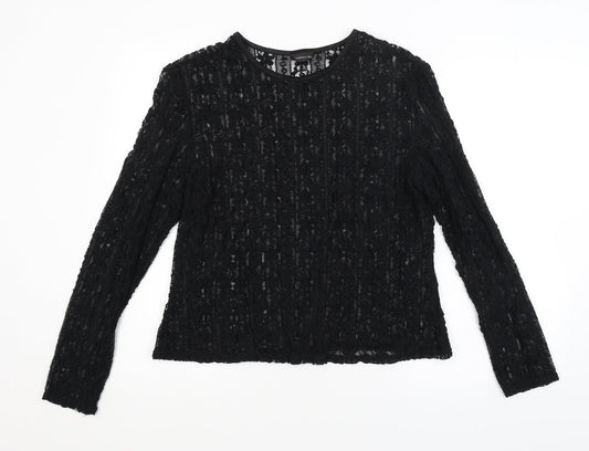 F&F Womens Black Floral  Basic Blouse