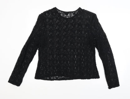 F&F Womens Black Floral  Basic Blouse