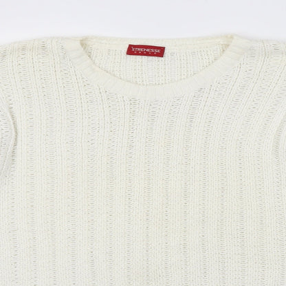 Strenesse Womens White Striped  Pullover Jumper Size 10