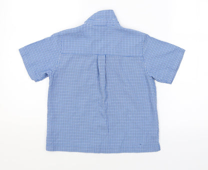 NEXT Boys Blue Check  Basic Button-Up Size 4 Years