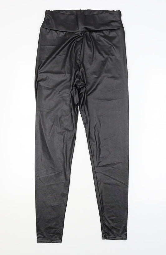 Womens UK Size 10 Boohoo Regular Fit  Black Trousers