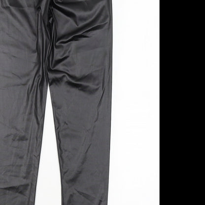 Womens UK Size 10 Boohoo Regular Fit  Black Trousers