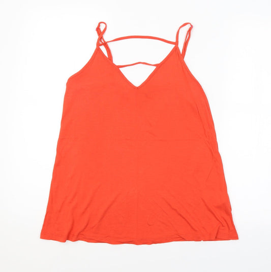 Womens UK Size 10 ASOS Red Basic T-Shirt