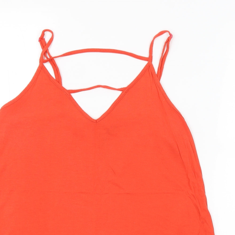 Womens UK Size 10 ASOS Red Basic T-Shirt