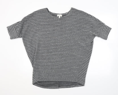 Apricot Womens Grey Striped  Pullover Jumper Size M