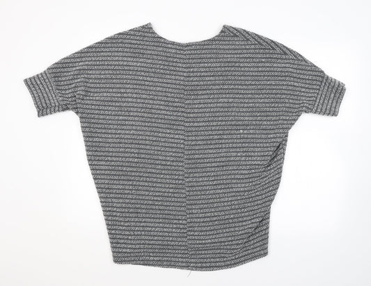 Apricot Womens Grey Striped  Pullover Jumper Size M