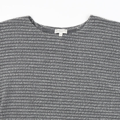 Apricot Womens Grey Striped  Pullover Jumper Size M