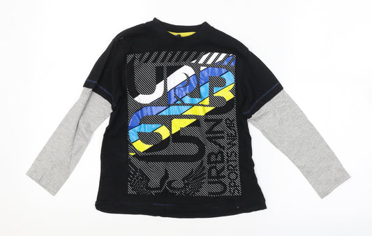 URB65 Boys Black   Basic T-Shirt Size 6-7 Years