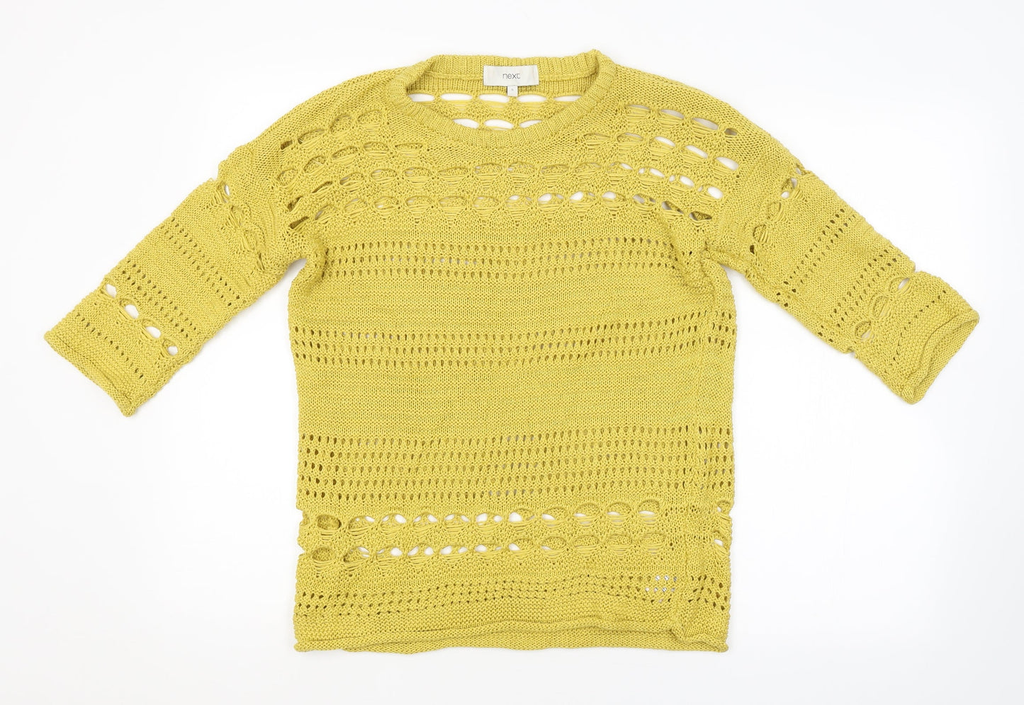 Womens UK Size S NEXT Yellow Pullover Jumper