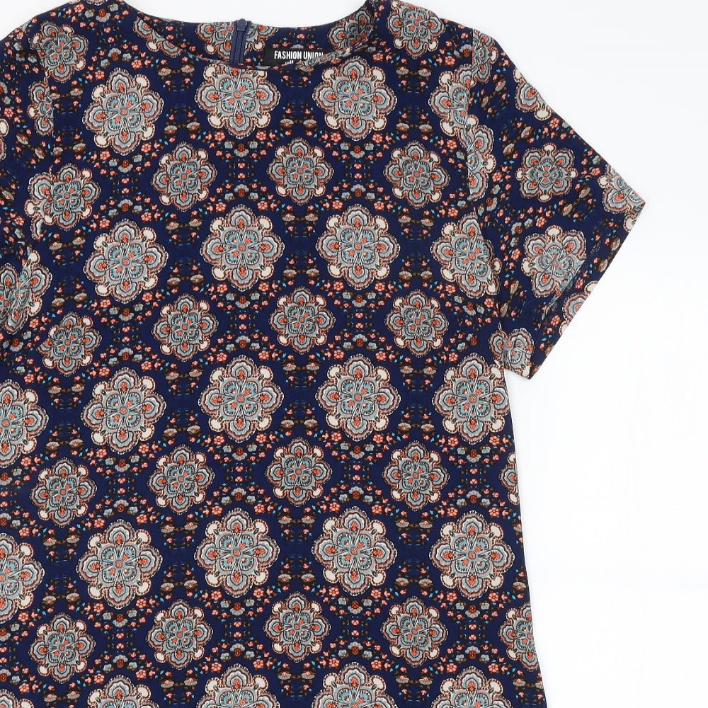 Womens UK Size 12 Fashion Union Multicoloured Basic Blouse