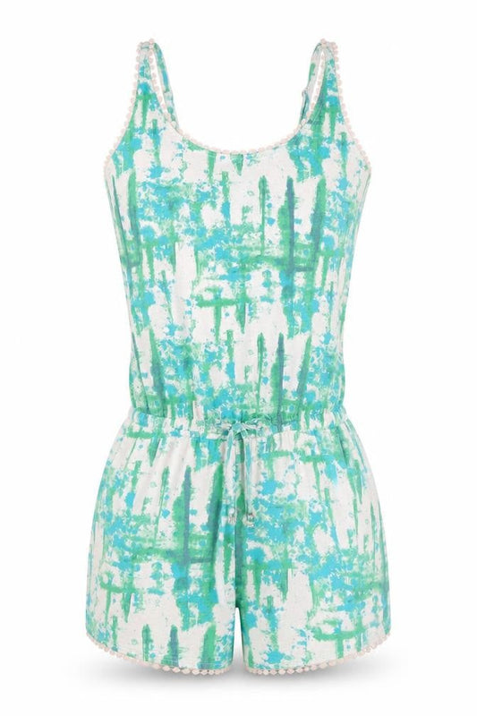 Womens UK Size 8 F&F One-Piece Green Playsuit