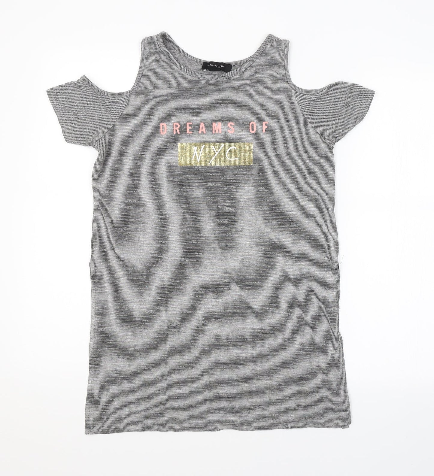 Womens UK Size 8 Atmosphere Grey Basic T-Shirt