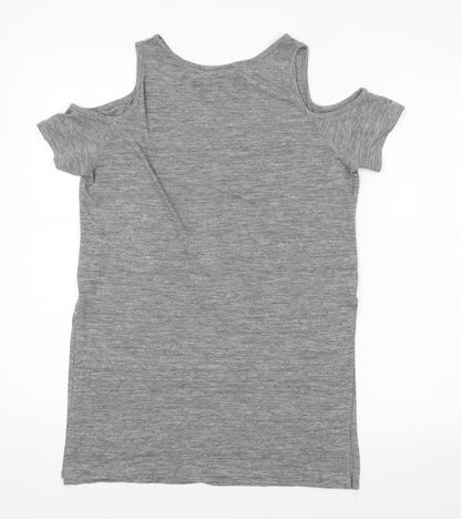 Womens UK Size 8 Atmosphere Grey Basic T-Shirt