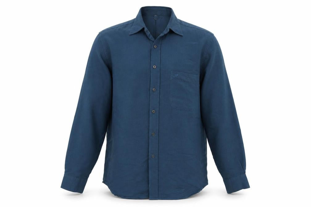 Mens UK Size L Roberto Carlo Blue  Button-Up Long Sleeve Casual Shirt