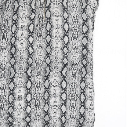 George Womens Grey Animal Print  Basic Blouse Size 12