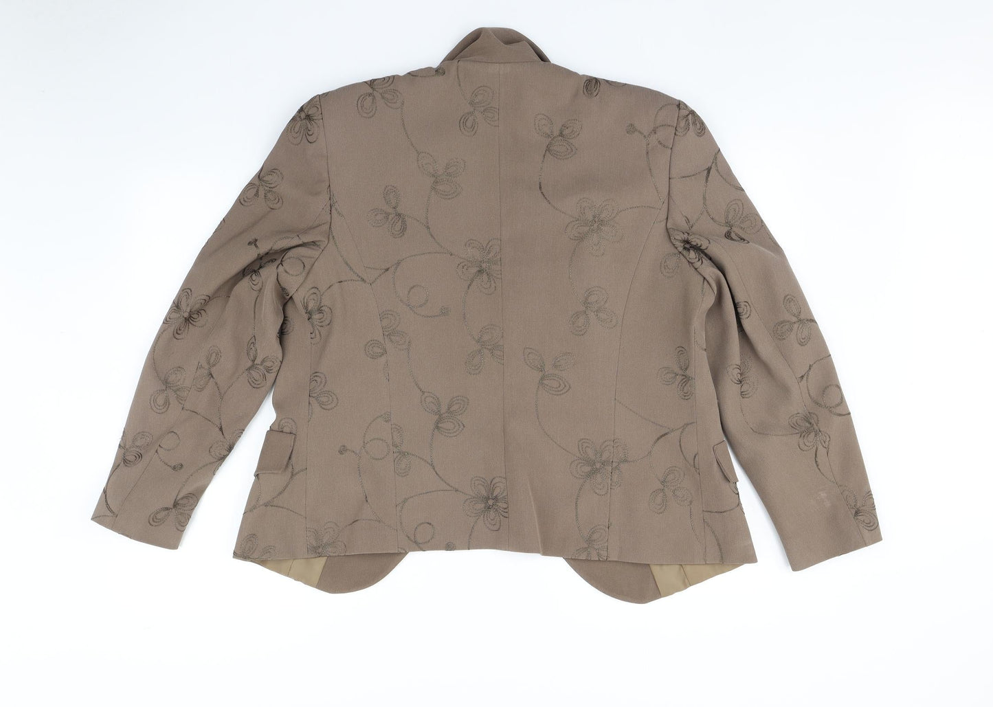 Classics Womens Brown Floral   Blazer Size 16