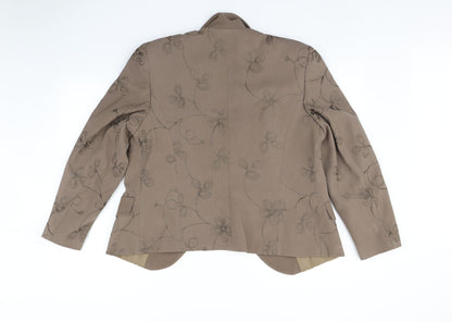 Classics Womens Brown Floral   Blazer Size 16