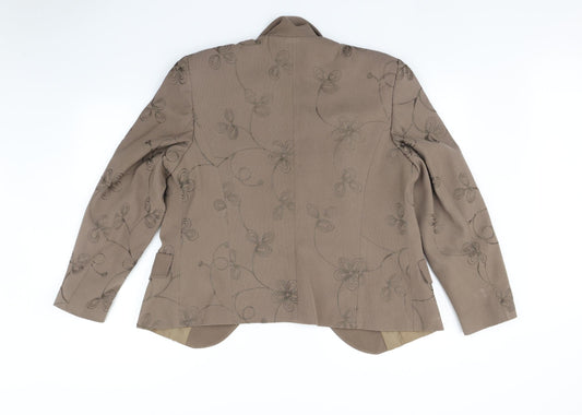 Classics Womens Brown Floral   Blazer Size 16