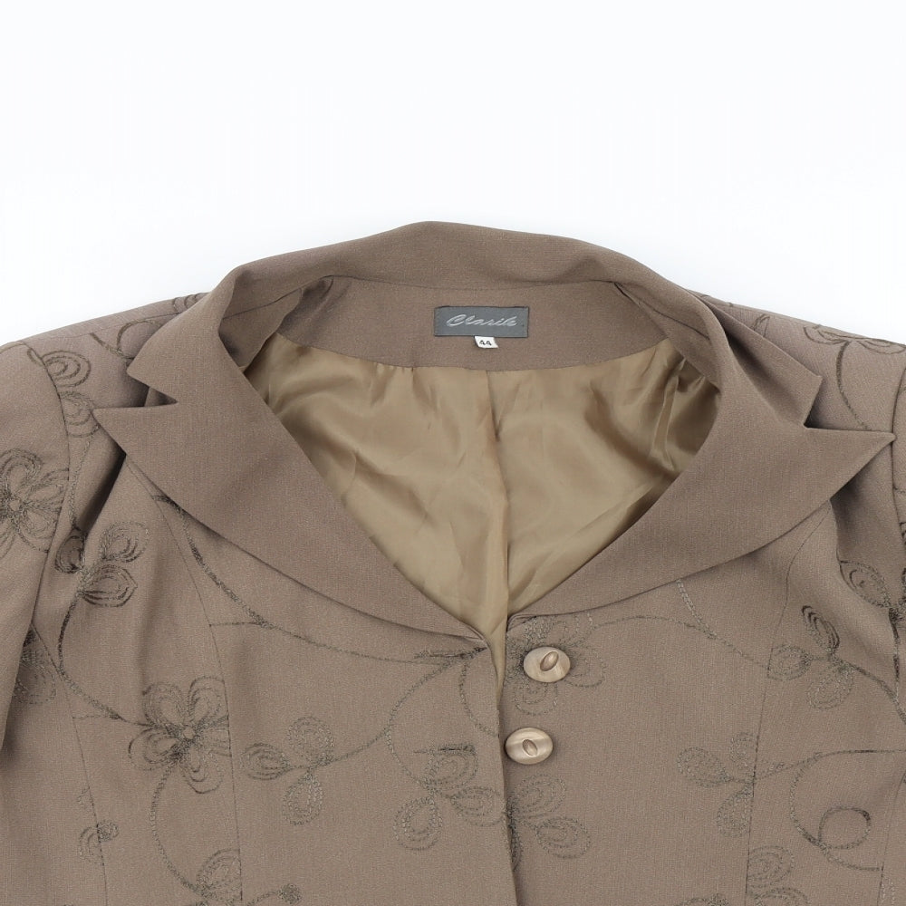 Classics Womens Brown Floral   Blazer Size 16