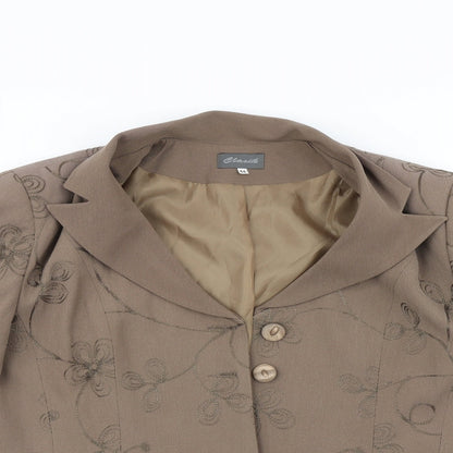 Classics Womens Brown Floral   Blazer Size 16
