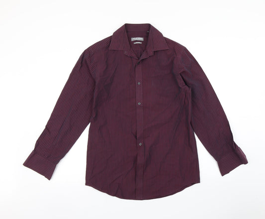 Mens UK Size 14.5 Jack reid Purple  Button-Up Long Sleeve Casual Shirt