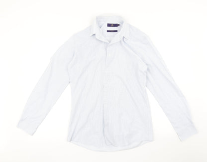 Mens UK Size 15.5 NEXT Blue  Button-Up Long Sleeve Casual Shirt