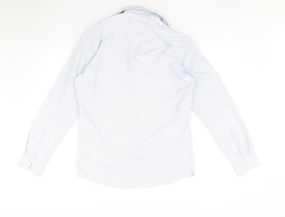 Mens UK Size 15.5 NEXT Blue  Button-Up Long Sleeve Casual Shirt