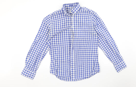 Mens UK Size M Nelo Blue  Button-Up Long Sleeve Casual Shirt