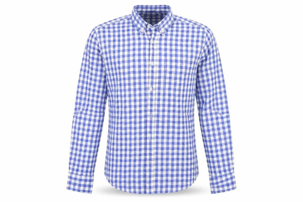 Mens UK Size M Nelo Blue  Button-Up Long Sleeve Casual Shirt