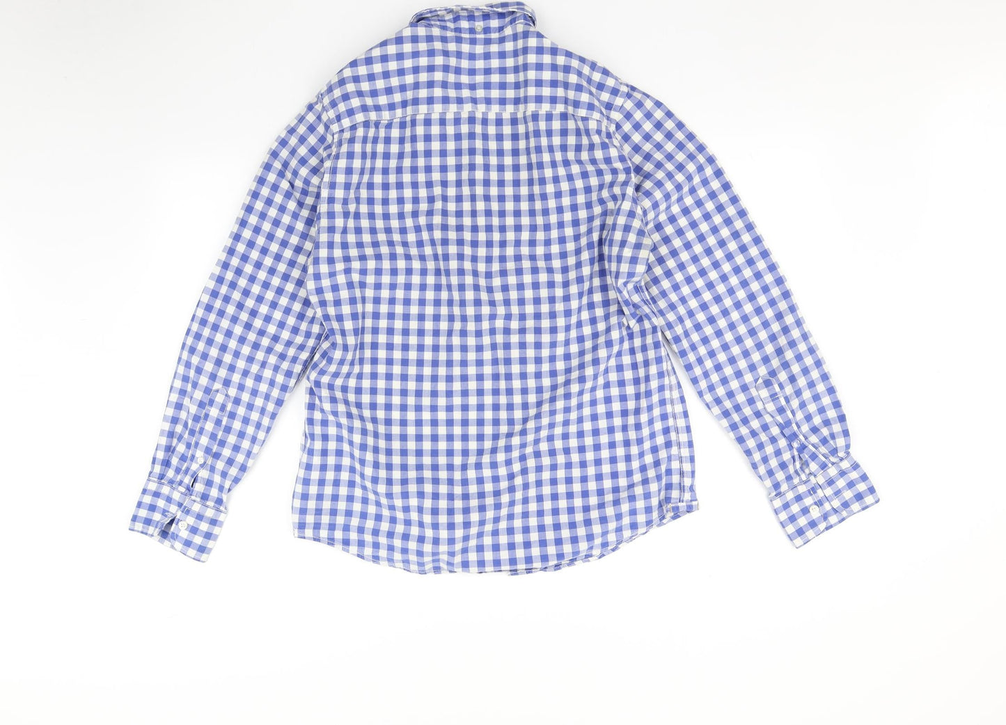 Mens UK Size M Nelo Blue  Button-Up Long Sleeve Casual Shirt