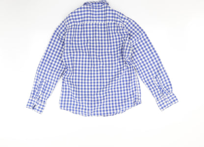 Mens UK Size M Nelo Blue  Button-Up Long Sleeve Casual Shirt