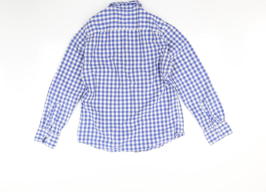Mens UK Size M Nelo Blue  Button-Up Long Sleeve Casual Shirt