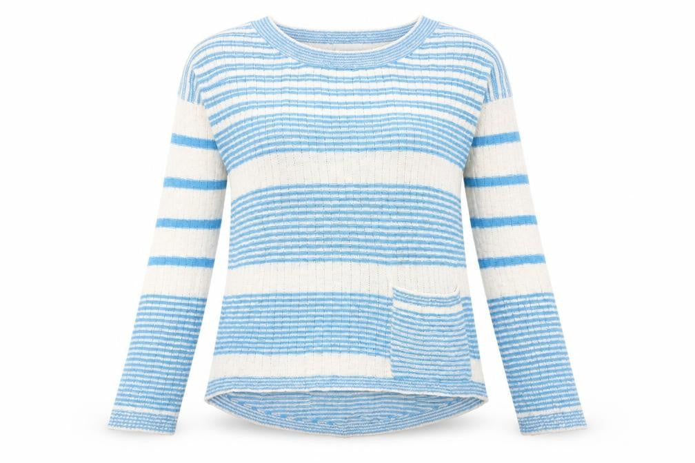 Simonsen Womens Blue Striped  Pullover Jumper Size L