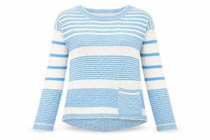 Simonsen Womens Blue Striped  Pullover Jumper Size L