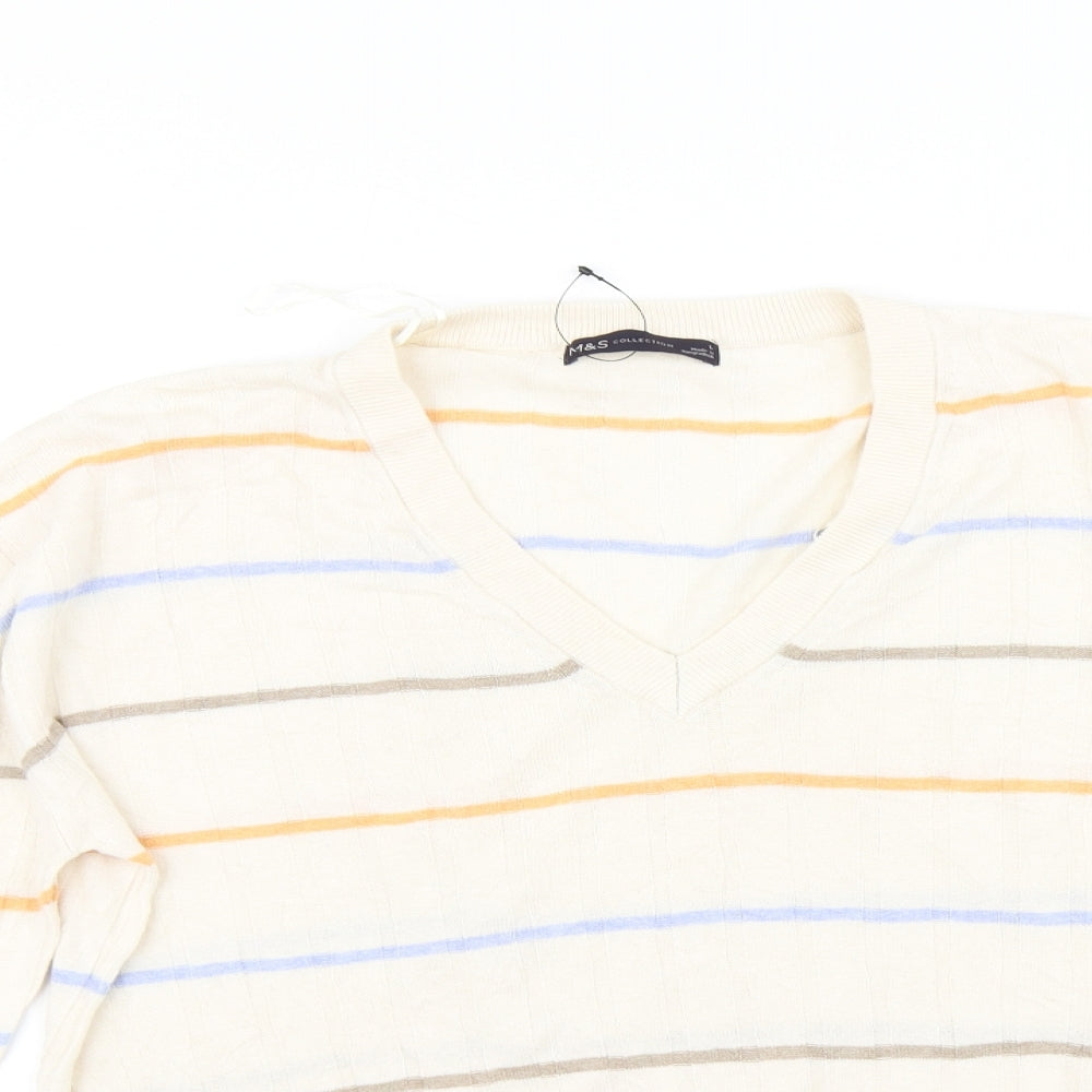 Womens UK Size L Marks and Spencer Beige Pullover Jumper