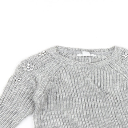 Primark Girls Grey   Pullover Jumper Size 7-8 Years