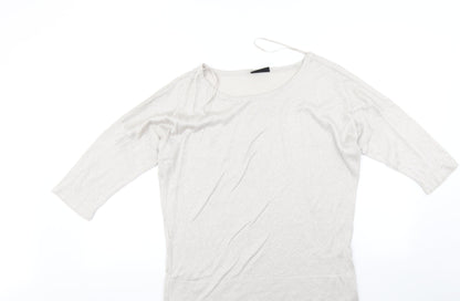 Womens UK Size M Wallis Silver Basic T-Shirt